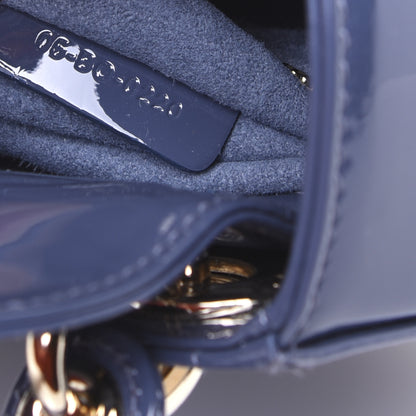 Christian Dior Patent Cannage Mini Lady Dior Denim Blue 9 of 11