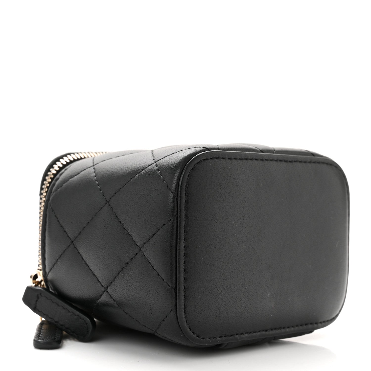Chanel Lambskin Quilted Mini Pearl Crush Vanity Case With Chain Black 4 of 11