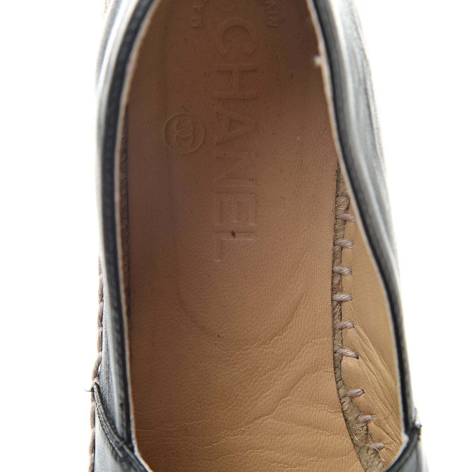 Chanel Lambskin CC Espadrilles 37 Black 10 of 12