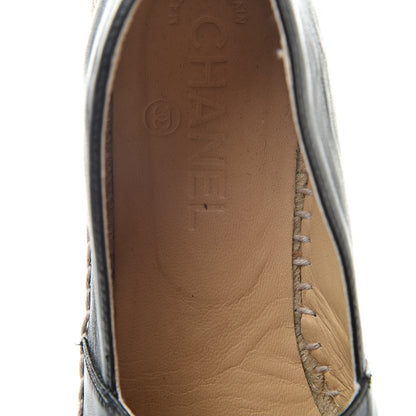 Chanel Lambskin CC Espadrilles 37 Black 10 of 12