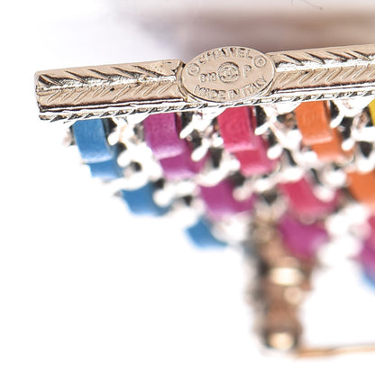 Chanel Lambskin Chain Rainbow CC Brooch Gold Multicolor 4 of 5