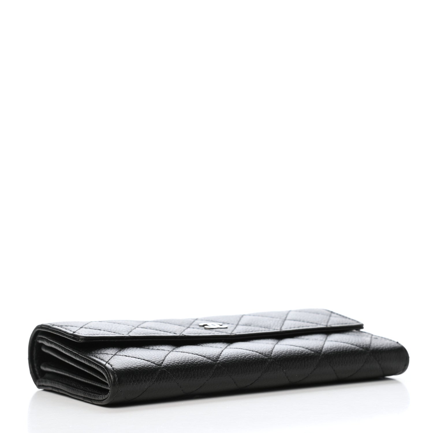 Chanel Caviar Quilted Large Gusset Flap Wallet Black 4 of 9