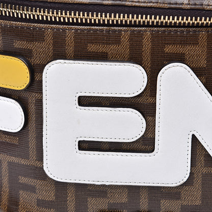 Fendi X FILA Glazed Fabric Vitello Century FF 1974 Mania Belt Bag Mogano Panna White 11 of 11