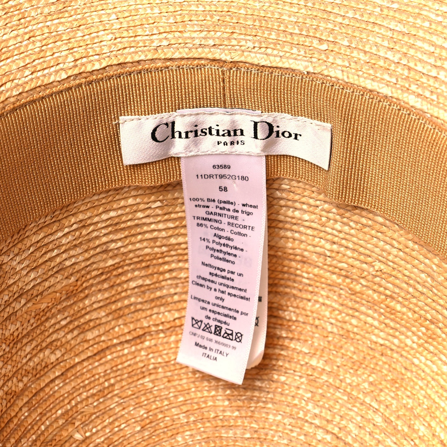 Straw Bucket Hat 58 Natural