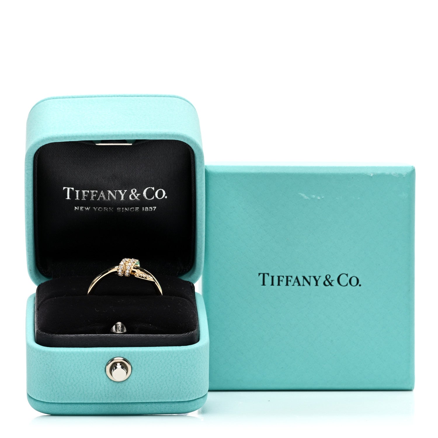 Tiffany 18K Yellow Gold Diamond Small Knot Ring 52 6 1308484
