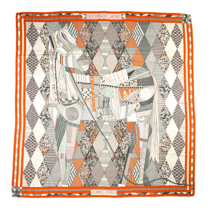 Hermes Cashmere Silk Patchwork Horse Shawl 140 1 of 8