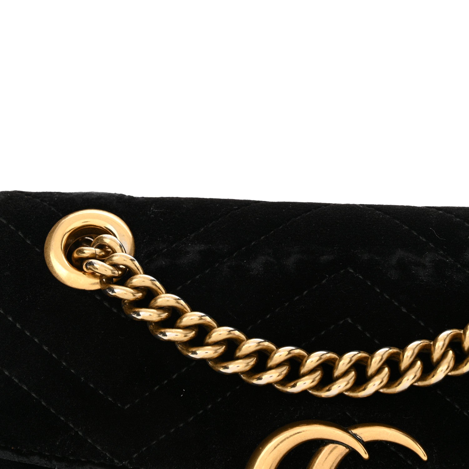 Gucci Velvet Matelasse Mini GG Marmont Shoulder Bag Black 14 of 16