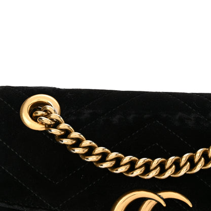 Gucci Velvet Matelasse Mini GG Marmont Shoulder Bag Black 14 of 16