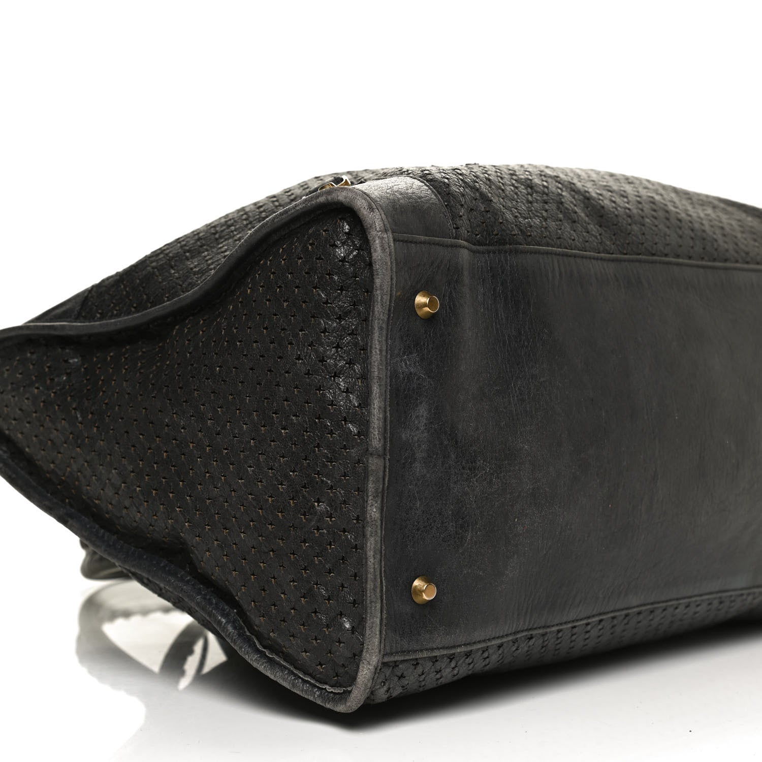 Balenciaga Agneau Laser Cut Cross Classic Gold Hardware Work Grey 8 of 13