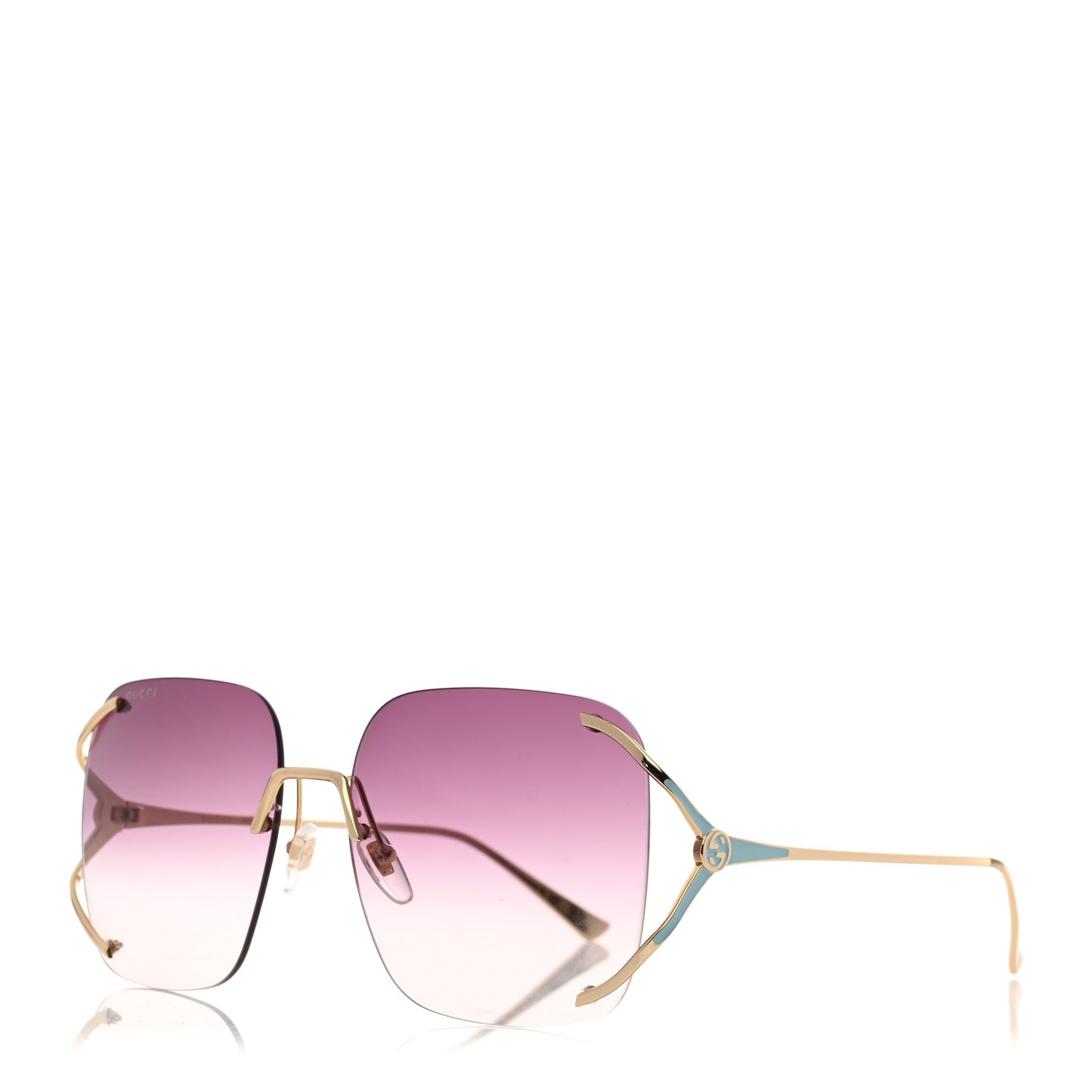 Metal Oversized Sunglasses GG0646S Gold Blue