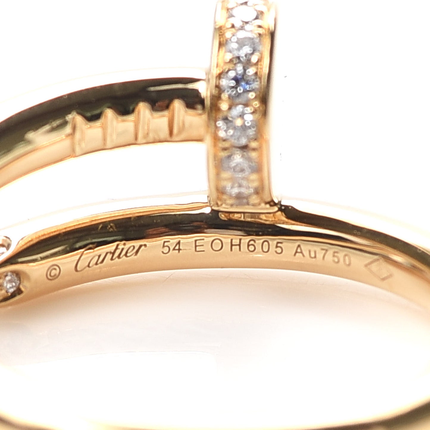 18K Yellow Gold Diamond Juste Un Clou Ring 54 6.75