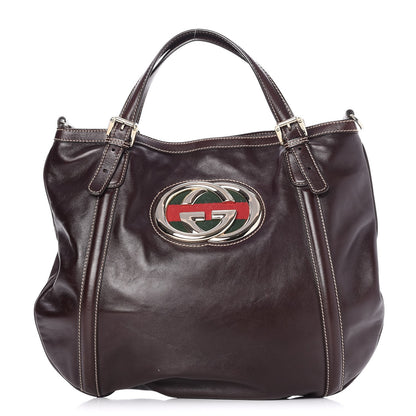 Gucci Calfskin Medium Britt Bag Dark Brown 1 of 7