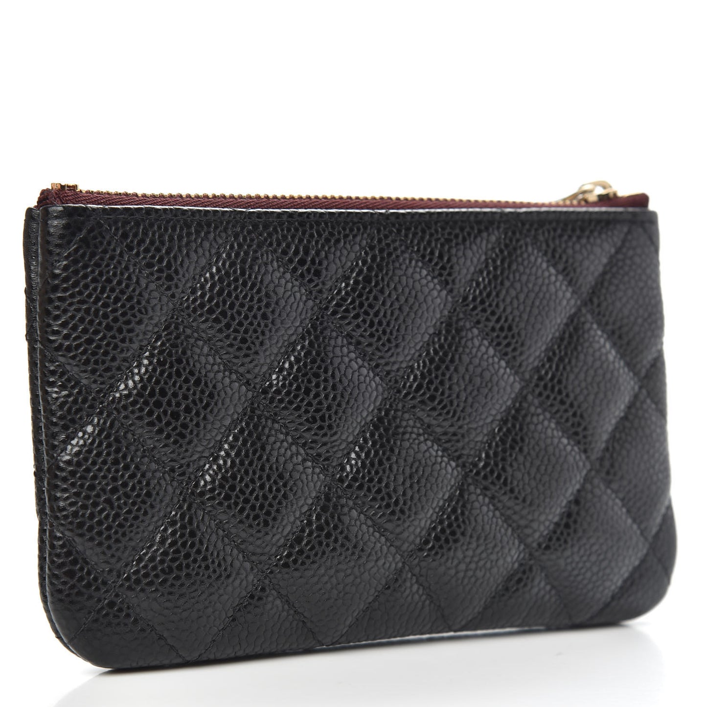Caviar Quilted Small Cosmetic Case Black