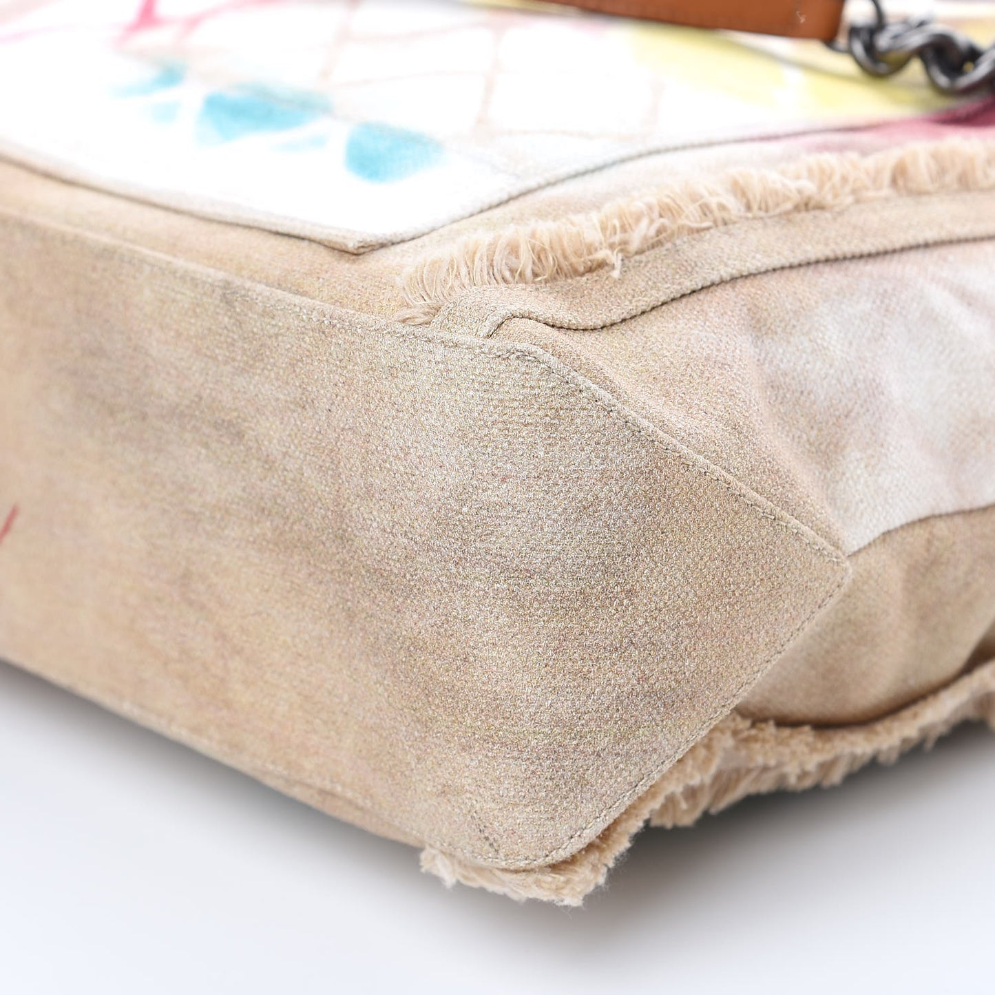 Canvas Large Graffiti Tote Beige