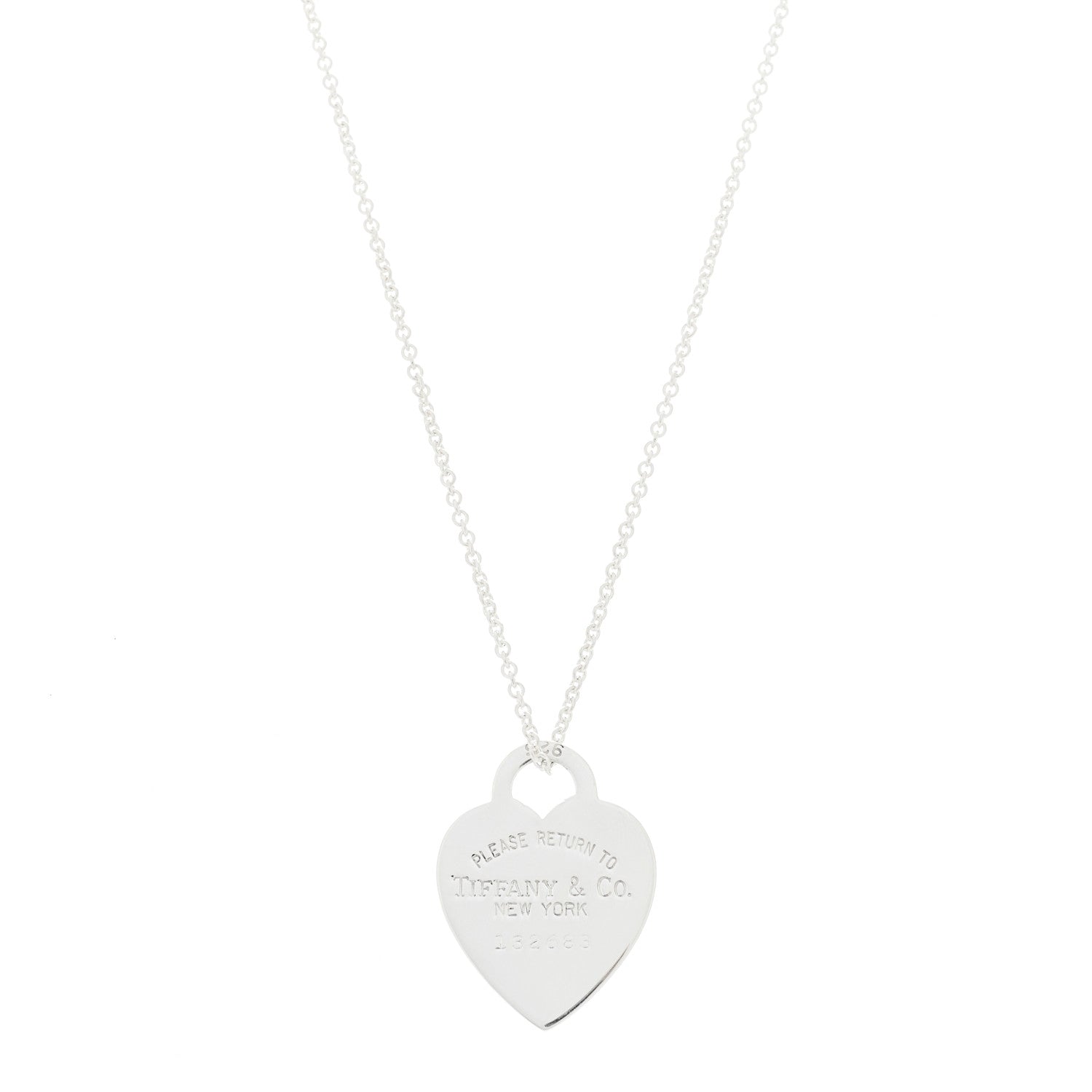 Tiffany Sterling Silver Return to Tiffany Heart Pendant Necklace 1 of 5