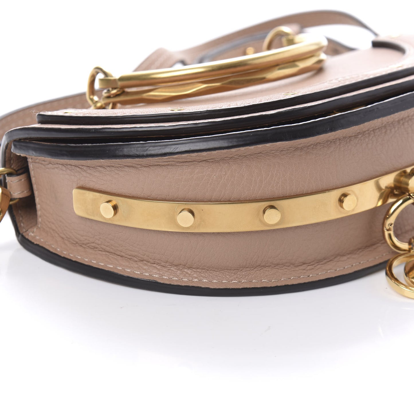 Calfskin Small Nile Bracelet Minaudiere Bag Biscotti Beige