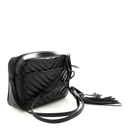 Saint Laurent Calfskin Matelasse Monogram Monochrome Lou Camera Bag Black 3 of 9