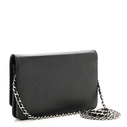 Chanel Caviar Timeless CC Wallet On Chain WOC Black 3 of 14