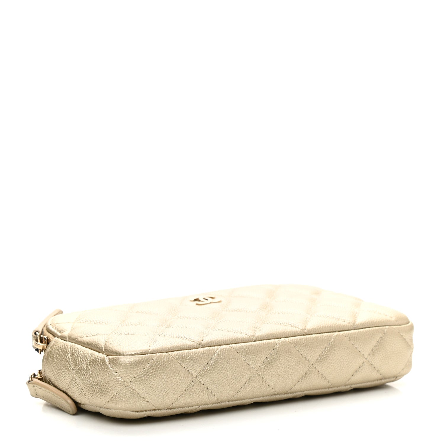 Chanel Metallic Caviar Quilted Small Clutch With Chain Gold 4 of 13