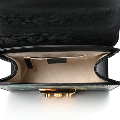 Gucci Calfskin Tropical Print Small Padlock Shoulder Bag Black Multi 5 of 10