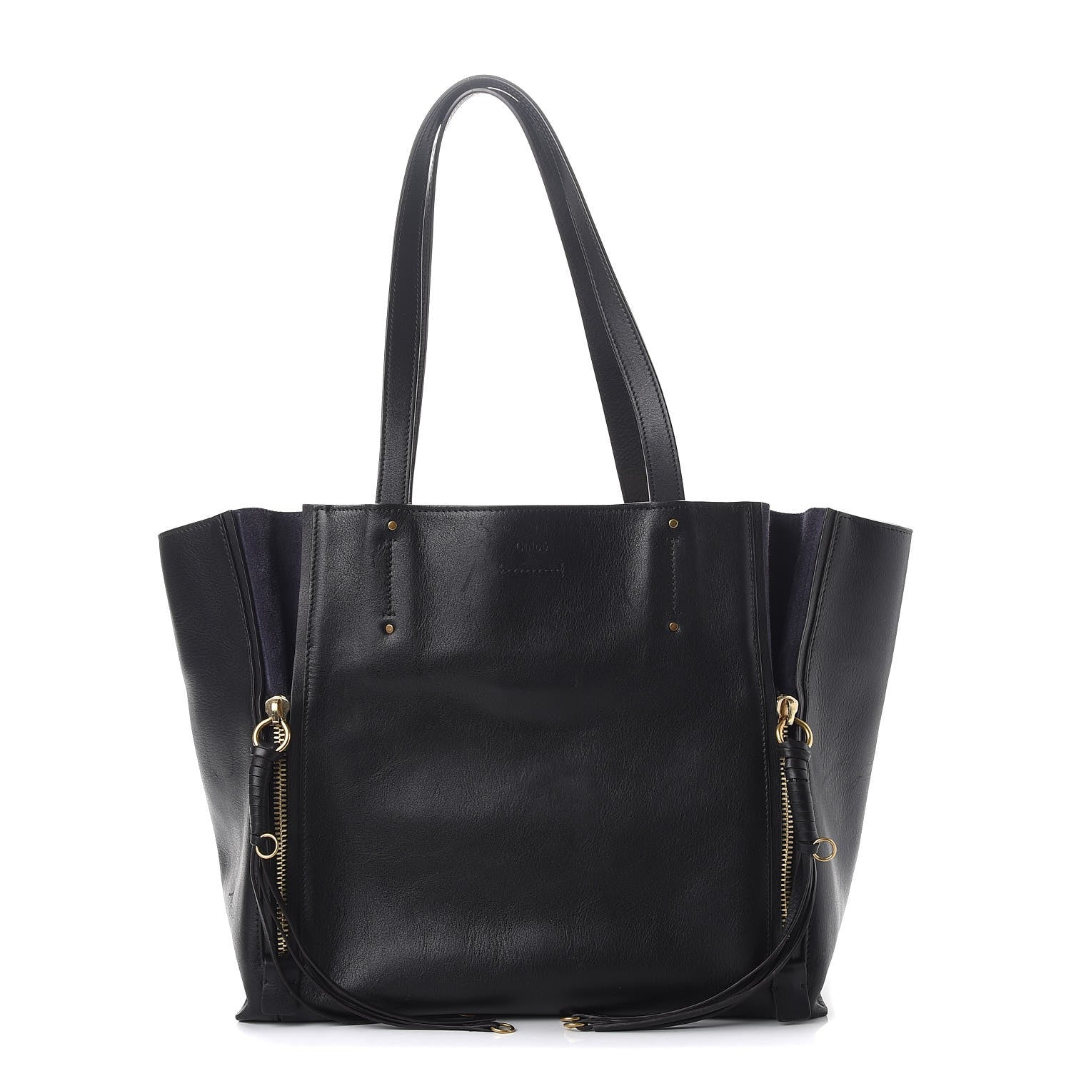 Chloe Smooth Calfskin Medium Milo Shopping Tote Black 1 of 14