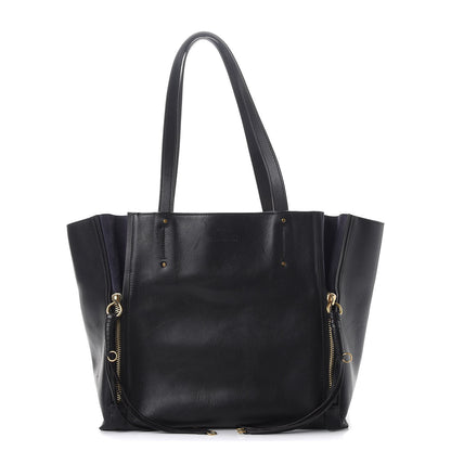 Chloe Smooth Calfskin Medium Milo Shopping Tote Black 1 of 14