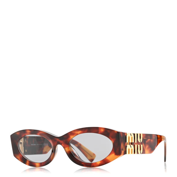 Miu Miu Acetate Oval Glimpse Sunglasses SMU11W Mahogany Havana