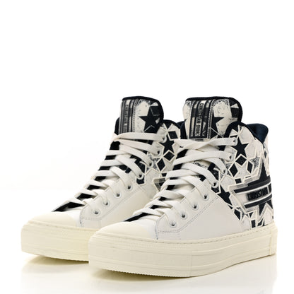 Christian Dior Canvas Embroidered Womens Walk'n' Dior Star High Top Sneakers 36 White Navy 3 of 8