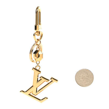 Louis Vuitton Metal LV Facettes Bag Charm Key Holder Gold 2 of 5