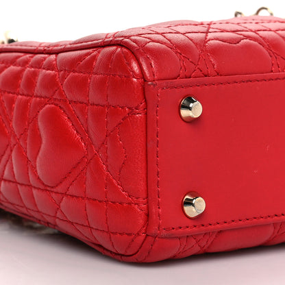 Christian Dior Calfskin Cannage Dioramour Mini Lady Dior Bag Bright Red 7 of 12