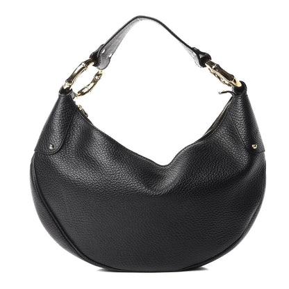 Gucci Calfskin Half Moon Bamboo Ring Hobo Black 1 of 10