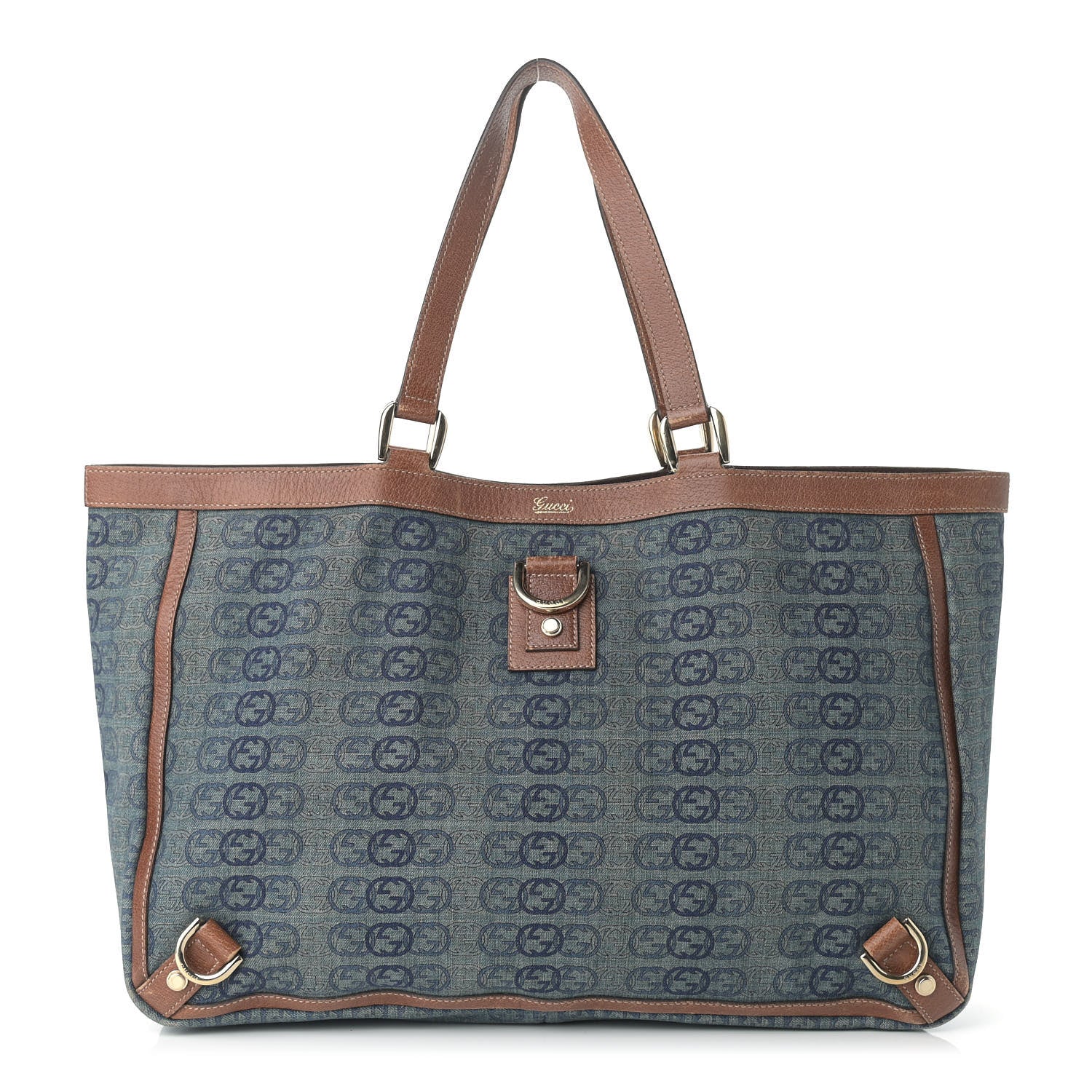 Gucci Denim GG Large Abbey Tote Blue 1 of 16