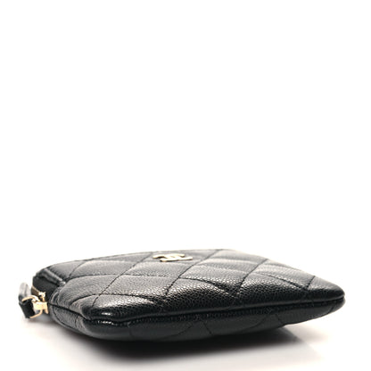 Chanel Caviar Quilted Zip Card Holder Wallet Black 4 of 10