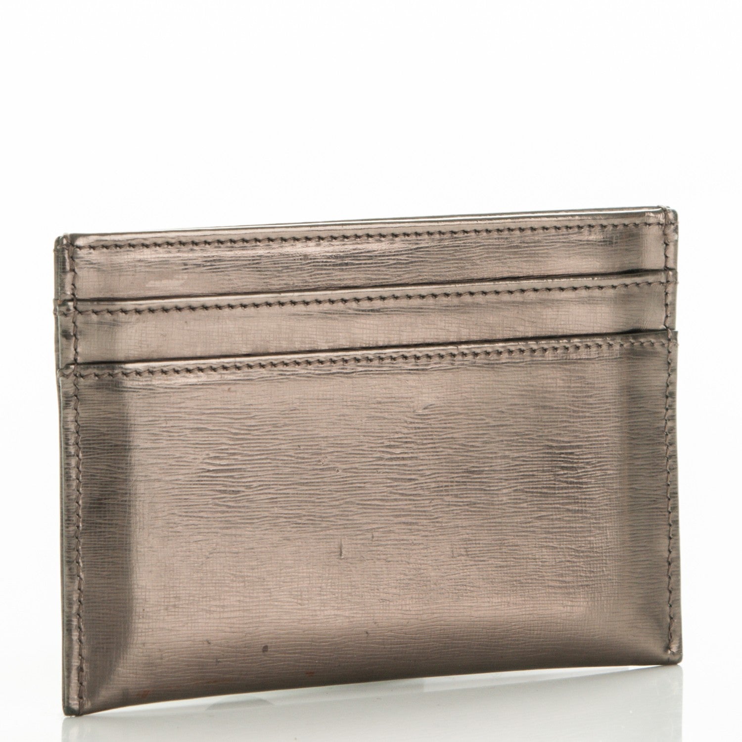 Chanel Lambskin Timeless CC Card Holder Wallet Dark Silver 3 of 8