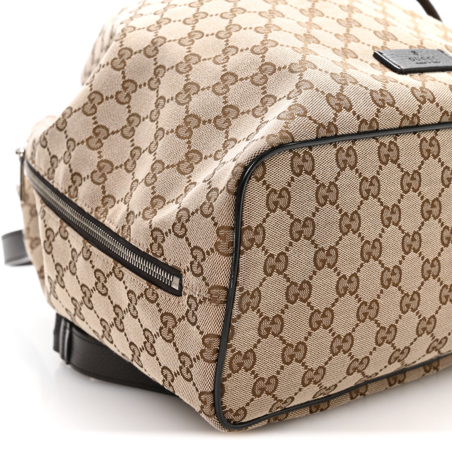 Gucci Monogram Dollar Calfskin O Drawstring Backpack Beige Ebony Testa di Moro Dark Chocolate 8 of 9