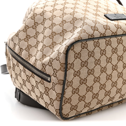 Gucci Monogram Dollar Calfskin O Drawstring Backpack Beige Ebony Testa di Moro Dark Chocolate 8 of 9