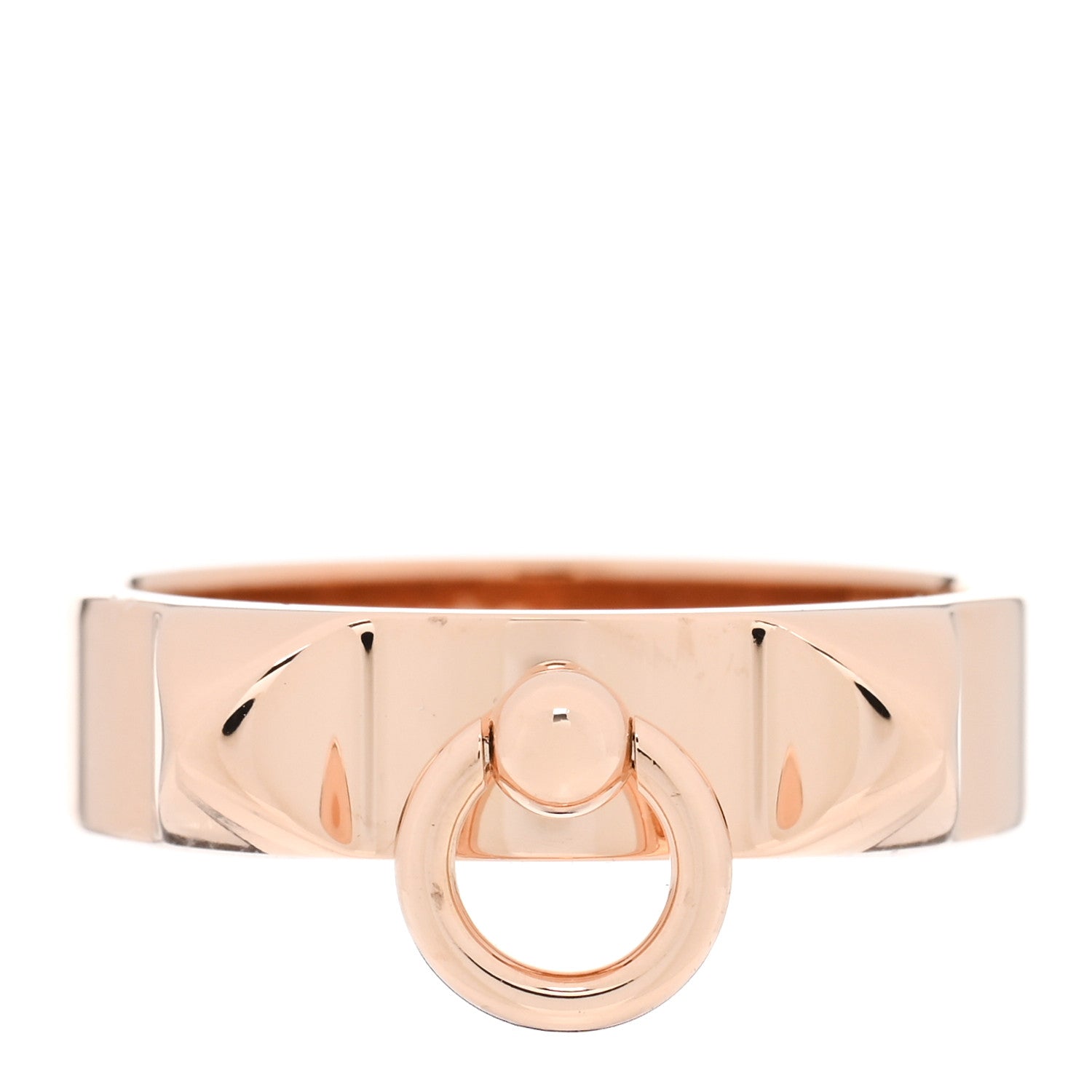 Hermes 18K Rose Gold PM Collier De Chien Ring 54 7 1 of 4