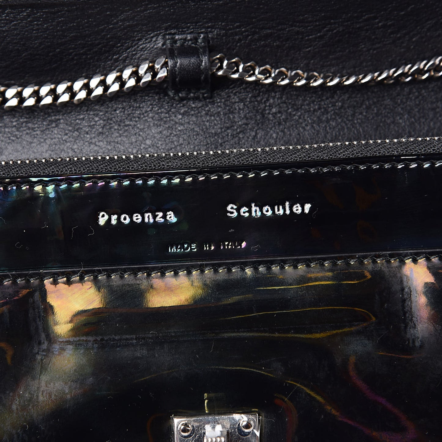 PS11 Holographic Patent Chain Wallet Oil Slick