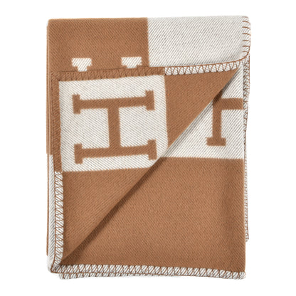 Hermes Wool Cashmere Avalon Blanket Ecru Camel 2 of 3