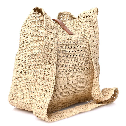 Saint Laurent Raffia Monogram Hobo Naturale 3 of 10