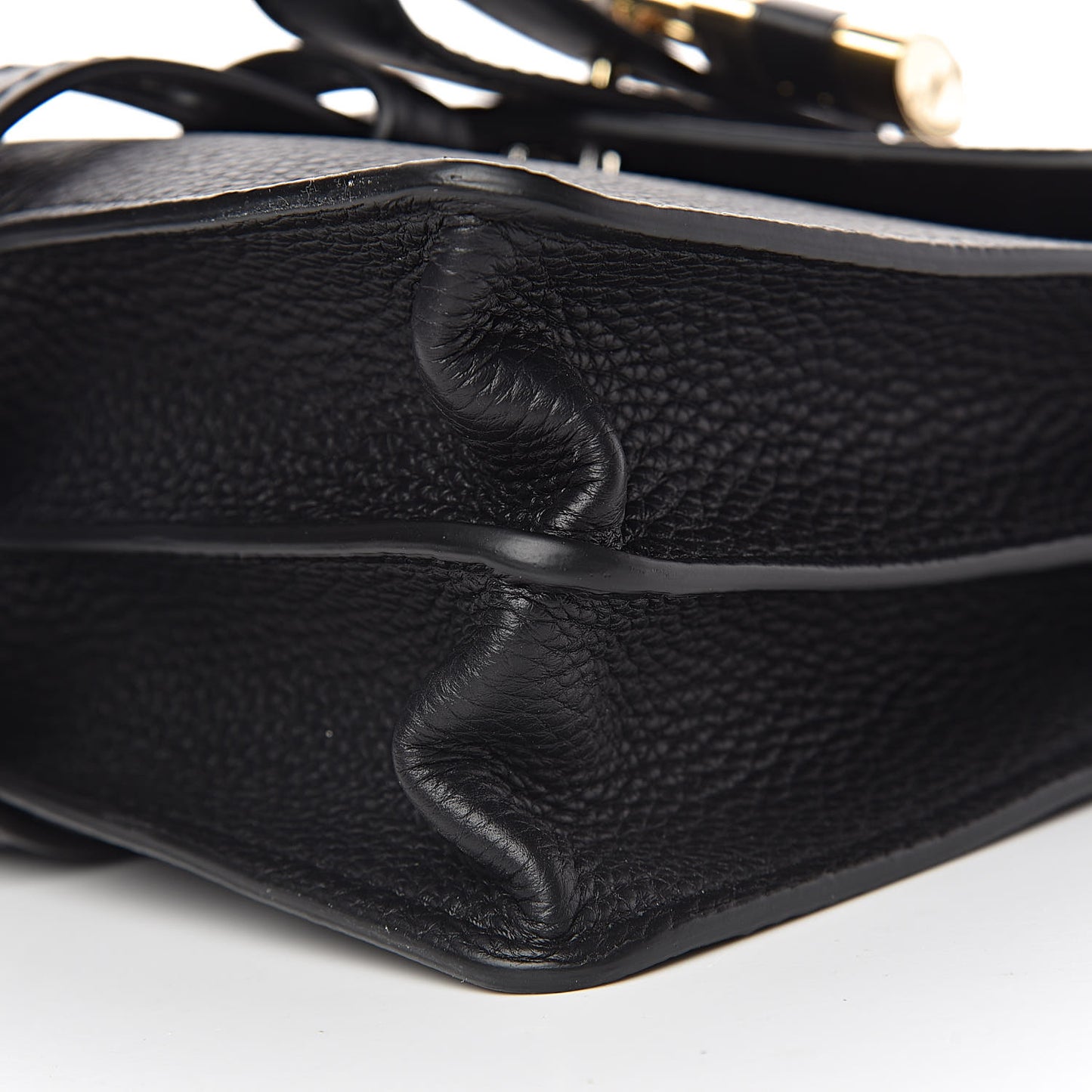 Shiny Grained Calfskin Small Aby Day Shoulder Bag Black