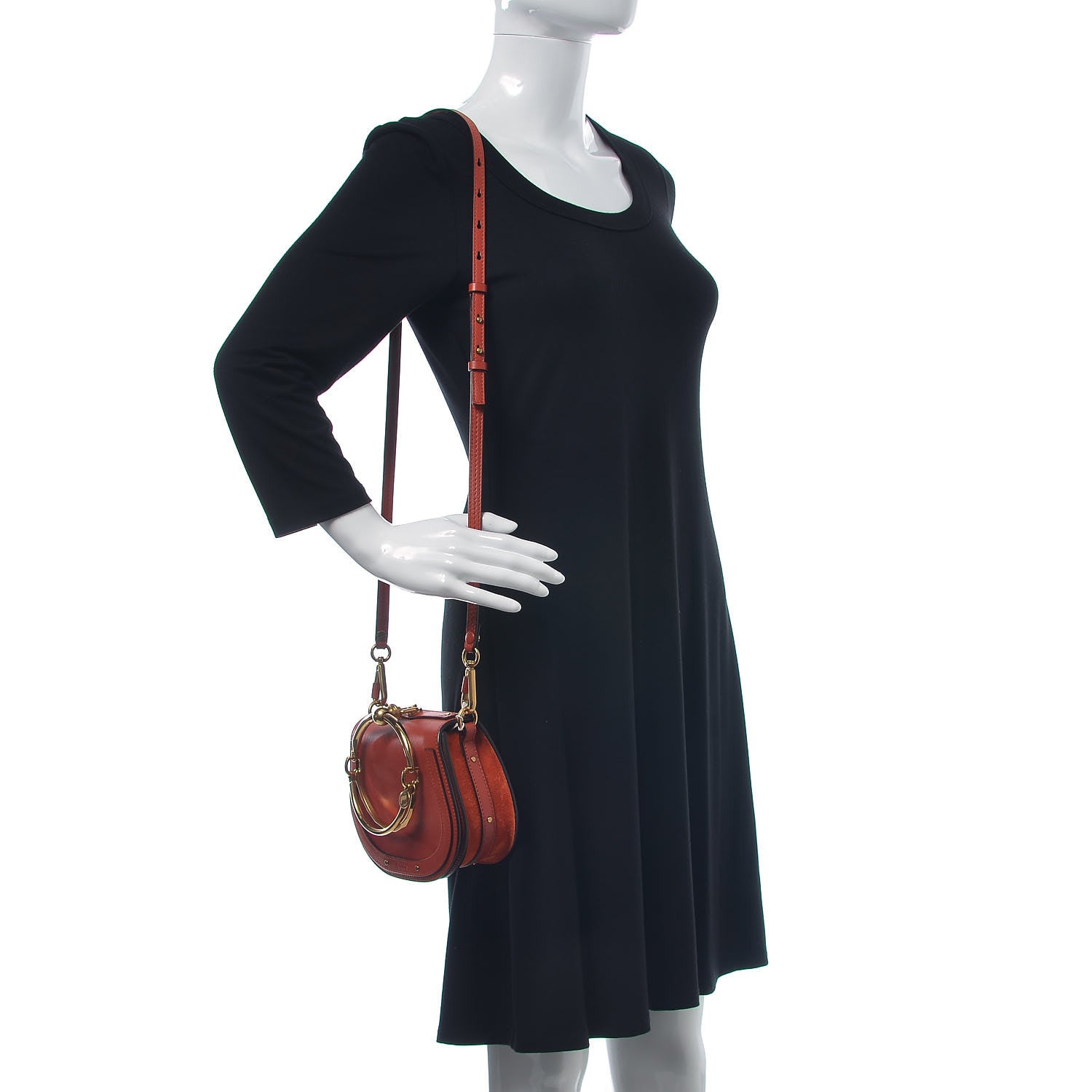 Chloe Calfskin Small Nile Bracelet Bag Earthy Red 2 of 9