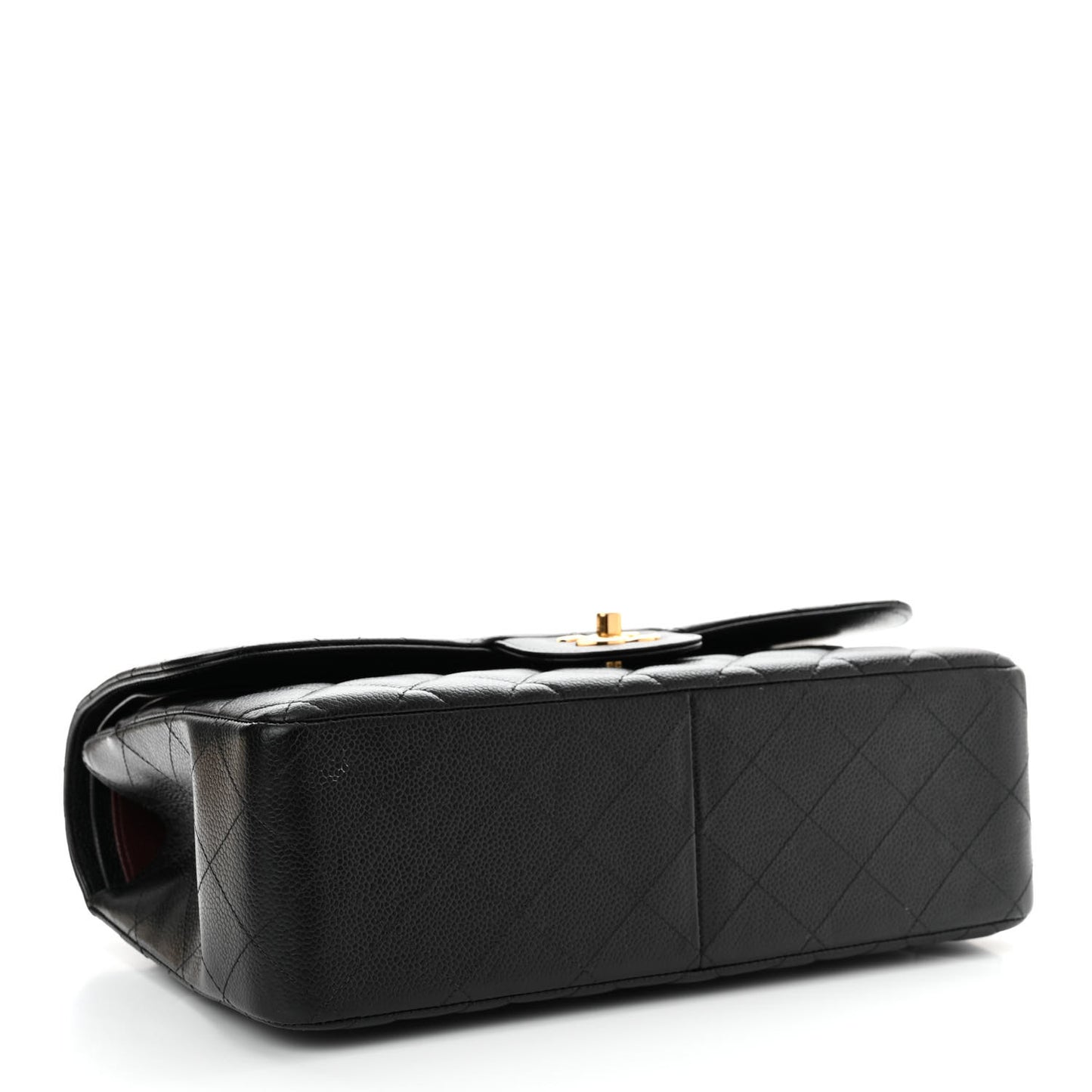 Caviar Quilted Jumbo Double Flap Black