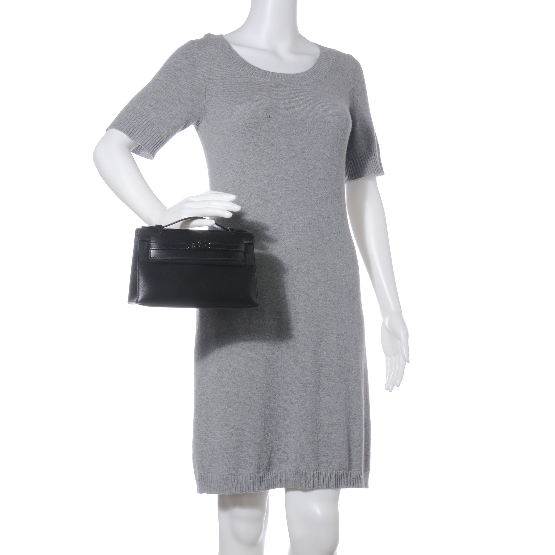 Hermes Box Calf So Black Kelly Pochette Noir 2 of 8