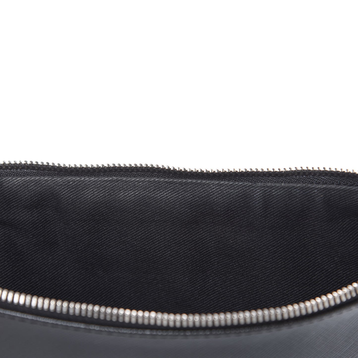 Textured Coated Canvas Madonna Print Large Cosmetic Pouch Black
