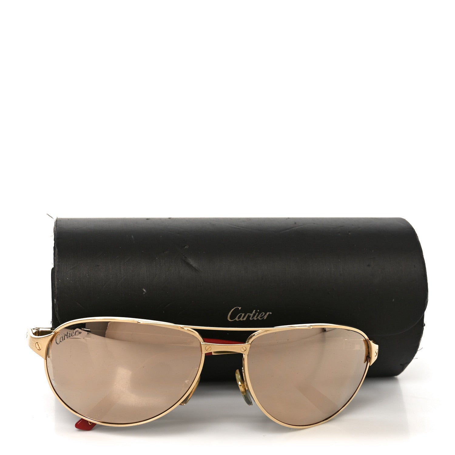 Cartier Santos Dumont Aviator Sunglasses Gold 8 of 8