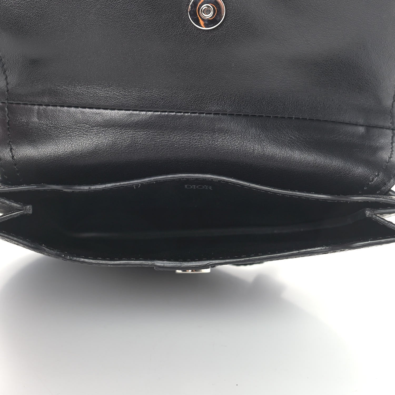 Christian Dior Grained Calfskin Saddle Pouch Belt Bag Black 4 of 9