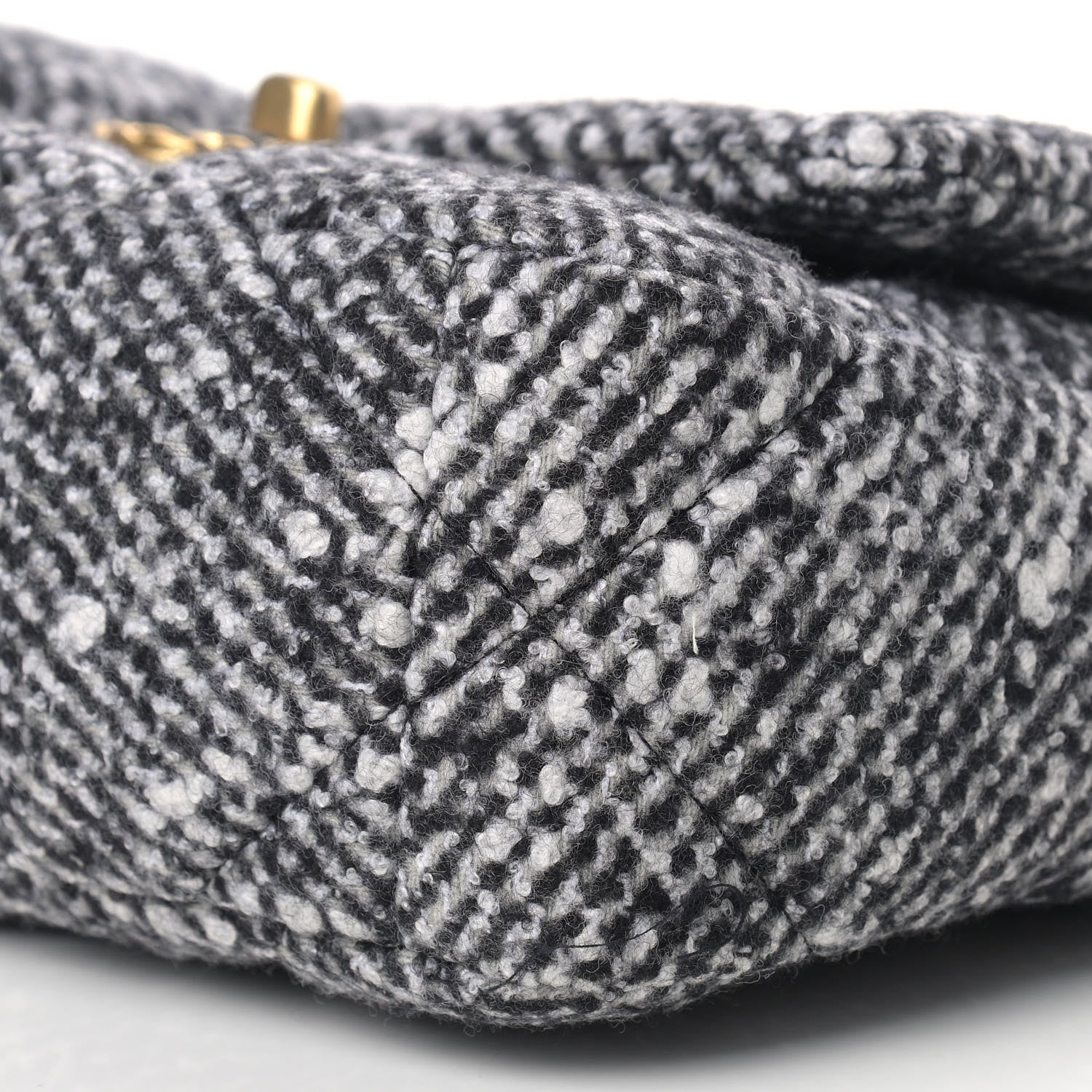 Chanel Tweed Quilted Medium Chanel 19 Flap Black White 9 of 9