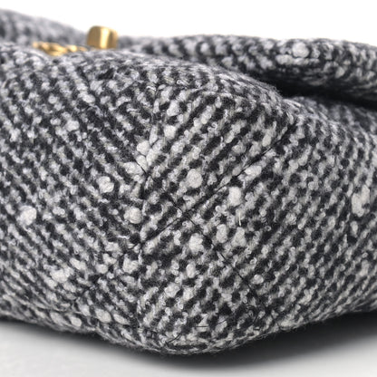 Chanel Tweed Quilted Medium Chanel 19 Flap Black White 9 of 9