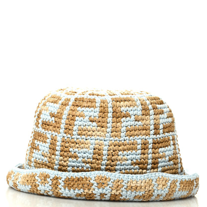 Fendi Cotton Rayon FF Woven Bucket Hat M/L Light Blue 3 of 7